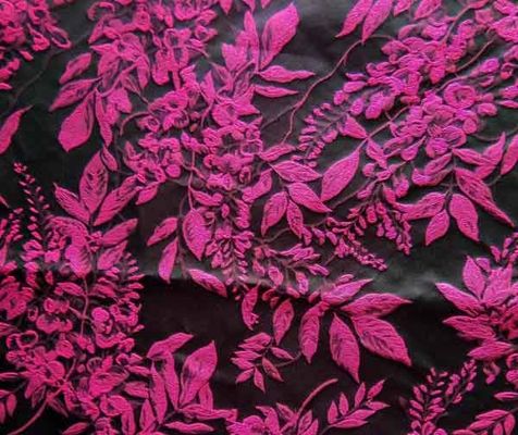 Жаккард ткани драпирования Пряж-покрасил листья H/R 25.0cm 340T/100% P/150gsm