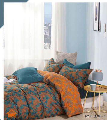 Orange Cyan Matching Jacquard 100% хлопчатобумажное постельное белье