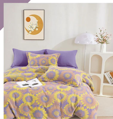 Солнечный цветок Jacquard хлопчатобумажная предварительно сжатая домашняя утварь постельное белье набор индивидуального размера