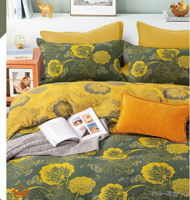 Желтый и зеленый европейский jacquard хлопковые постельные принадлежности для дома