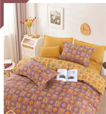 Умытый хлопчатобумажный двойной спальный набор Jacquard